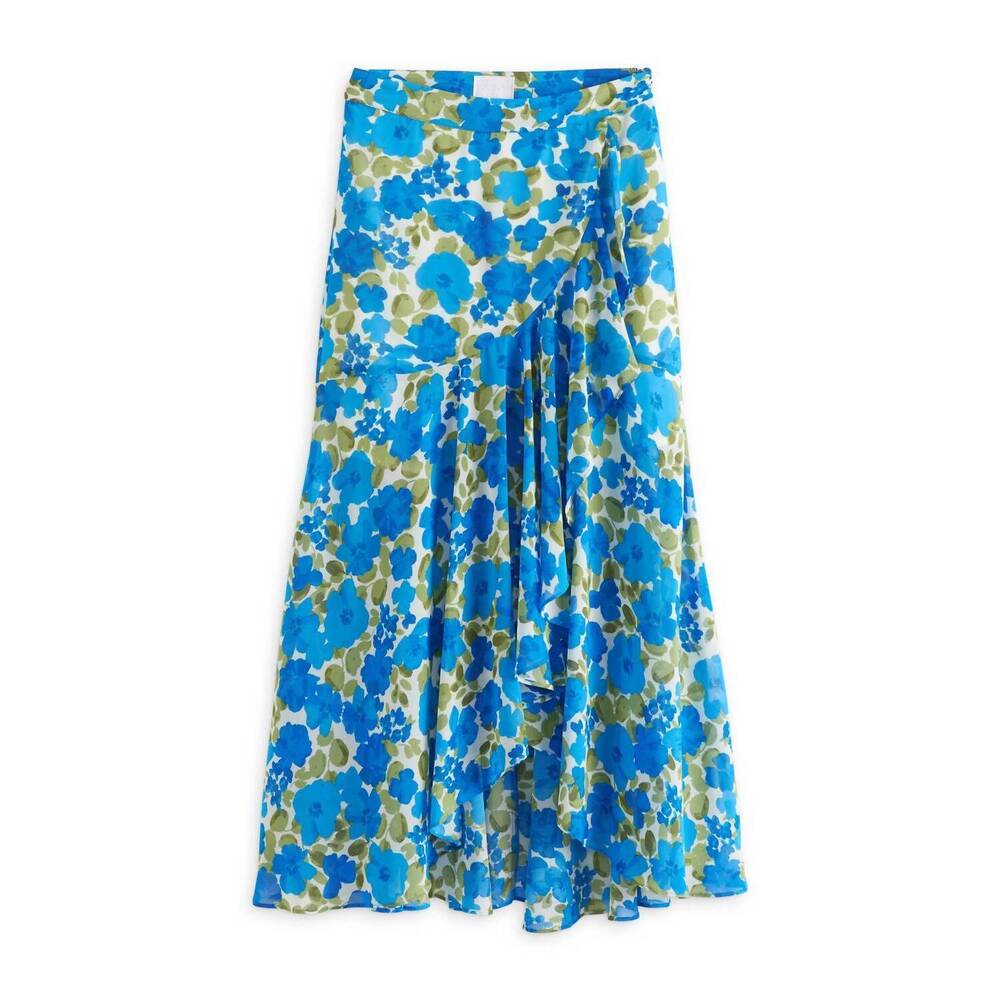 NEW SUGARLIPS women's bellamy maxi skirt in green-blue-white